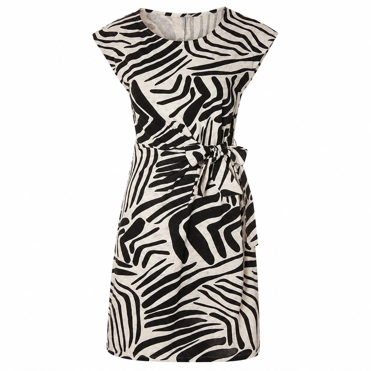 پیراهن مجلسی زنانه زبرا بغل گرهی